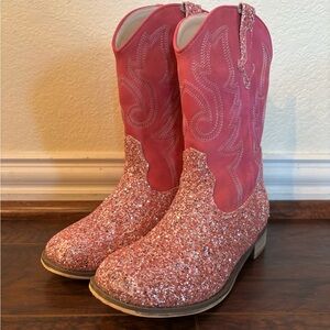 Pink Glitter Cowboy Boots